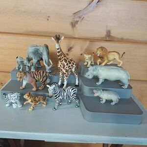 Vintage 1996 Safari LTD lot of 11 animals Tiger Lion Cub Hippo Elephant Giraffe